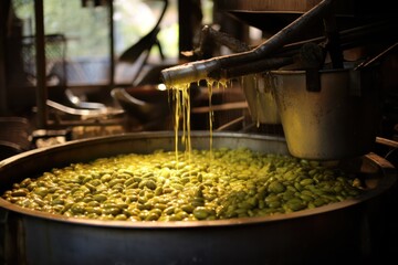 olive oil making process, production of traditional spanish extra virgen product