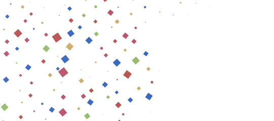  Colorful assorted confetti with serpentine on white