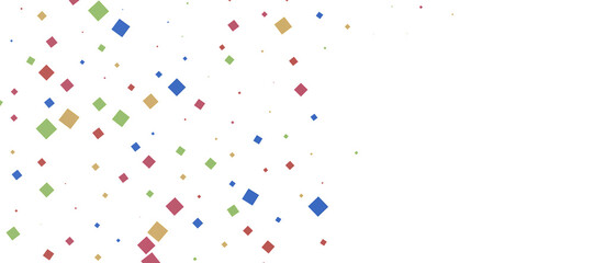  Colorful assorted confetti with serpentine on white