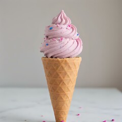 Some testy ice cream , with a beautiful background.