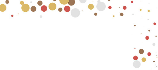  Colorful assorted confetti with serpentine on white