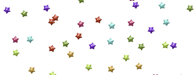 Rainbow Wonders Unleashed: 3D Colorful Stars Rain Illustration Mesmerizes Viewers