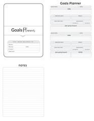 Editable Goals Planner  Kdp Interior printable template Design.