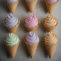 Some testy ice cream , with a beautiful background.