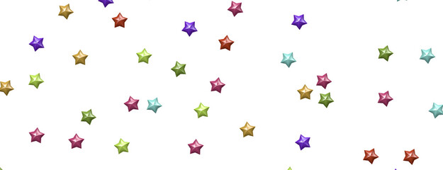 Rainbow Wonders Unleashed: 3D Colorful Stars Rain Illustration Mesmerizes Viewers