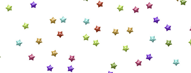 Rainbow Wonders Unleashed: 3D Colorful Stars Rain Illustration Mesmerizes Viewers