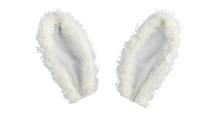 mix match white bunny rabbit ears headband editable on head. isolated on transparent background.