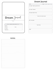 Editable Dream Journal Planner  Kdp Interior printable template Design.