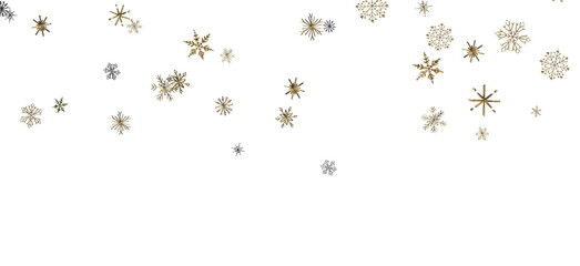 Snowflake Ballet: Exquisite 3D Illustration of Descending Festive Snowflakes in Motion
