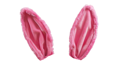 mix match pink bunny rabbit ears headband editable on head. isolated on transparent background.