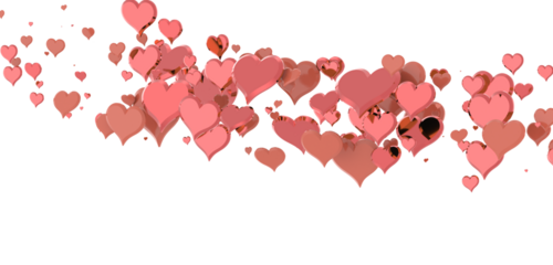 realistic isolated heart confetti on the transparent background for decoration and covering. Concept of Happy Valentine's Day, wedding and anniversary