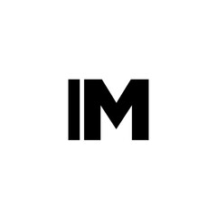 Letter I and M, IM logo design template. Minimal monogram initial based logotype.