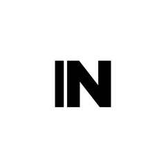 Letter I and N, IN logo design template. Minimal monogram initial based logotype.