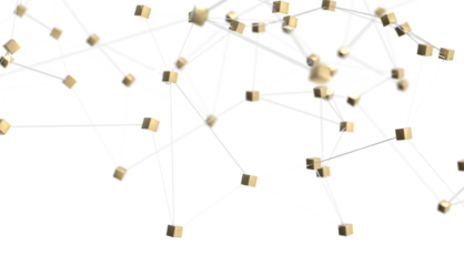 technology with polygonal shapes on dark blue background.