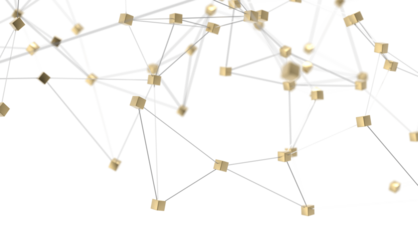 technology with polygonal shapes on dark blue background.