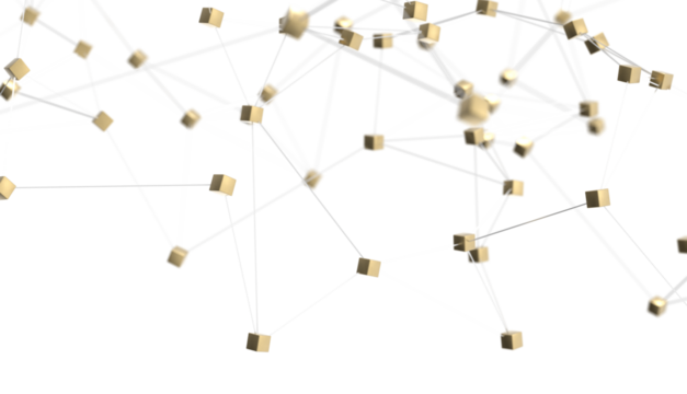 technology with polygonal shapes on dark blue background.