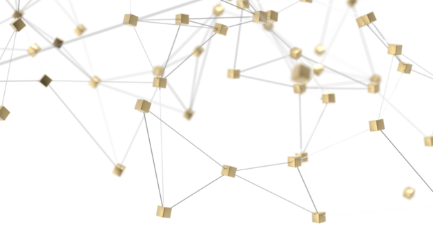 technology with polygonal shapes on dark blue background.