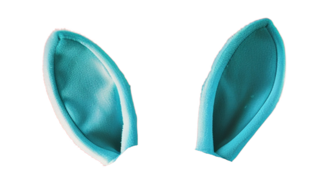 mix match blue bunny rabbit ears headband editable on head. isolated on transparent background.