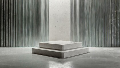Product podium with reeded glass background