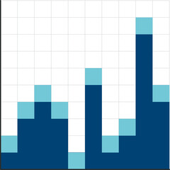 Business graphs and charts icons. Business infographics icons. Colorful graphs, diagrams, schemes, money, down or up arrow, economy reduction. Financial chart. Vector