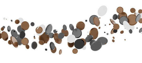 Gilded Festivity: Brilliant 3D Illustration Showcasing a Shower of gold Confetti