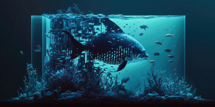 Surreal fish underwater 