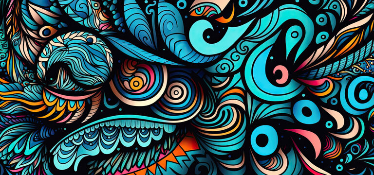 Abstract doodle pattern background