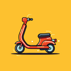 Electric scooter. Modern ecology vehicle - speed scooter on battery. Vector illustration