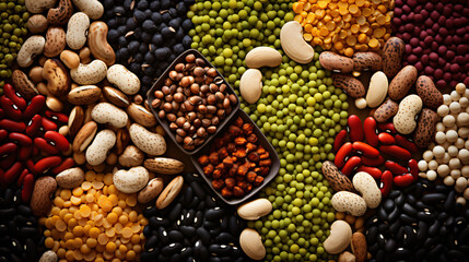 Various cereals seeds