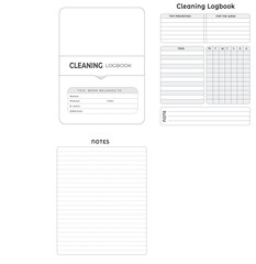 Editable Cleaning Logbook Planner  Kdp Interior printable template Design.