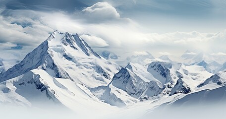Obraz premium Mountains peaks crowned with snow