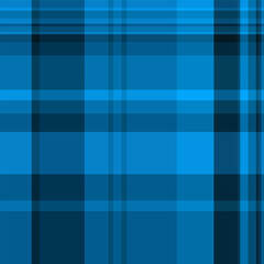 Random textile texture seamless, printing vector tartan check. Business background plaid fabric pattern in cyan and dark colors.