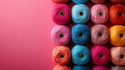 copy space colorful crocheted and yarn background image AI Image Generative