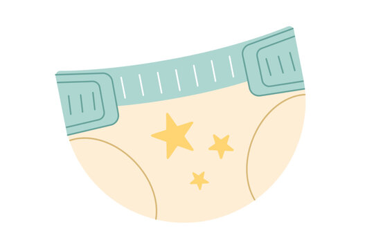 recommend clip art: Diaper. Flat vector illustration isolated on white background