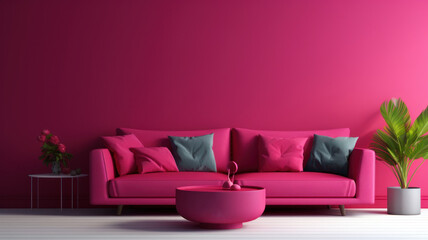 Viva magenta  trend colour  the luxury living lounge