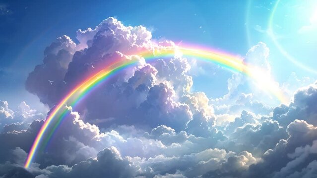 虹が架かる空の背景素材,Generative AI 