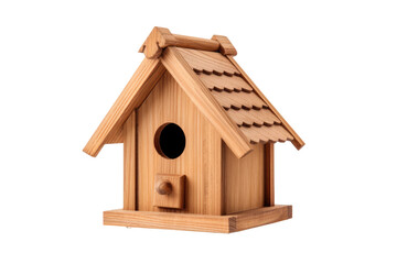 Obraz na płótnie Canvas Handcrafted Premium Wooden Birdhouse Isolated On Transparent Background