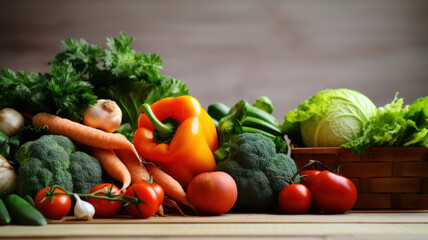 top view fresh vegetable on white background