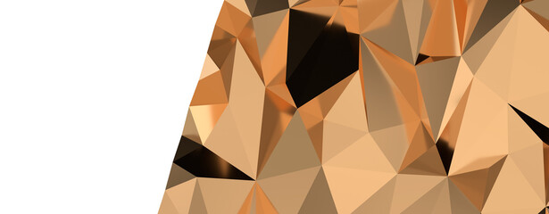 Abstract gold polygon background on texture