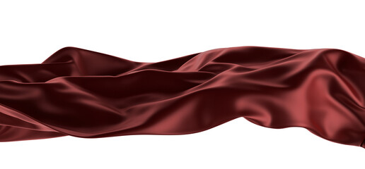 Smooth elegant red cloth on transparent background - obrazy, fototapety, plakaty