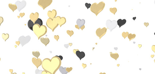 Falling red and pink hearts isolated on transparent background. Valentine’s day design.