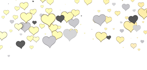 Falling red and pink hearts isolated on transparent background. Valentine’s day design