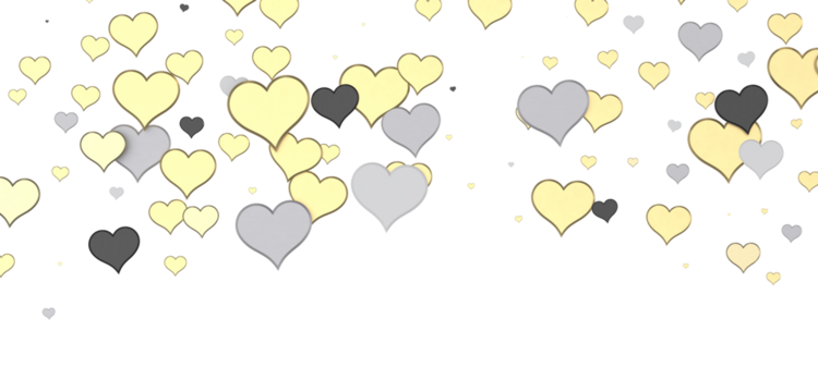 Falling red and pink hearts isolated on transparent background. Valentine’s day design