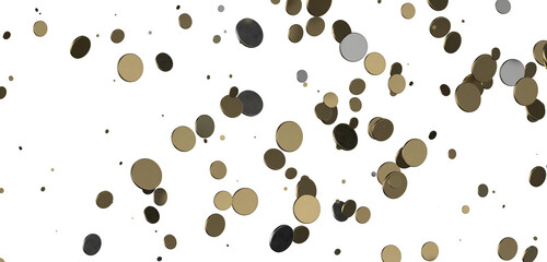 Gilded Celebration: Magnificent 3D Illustration of a Grand gold Confetti Event