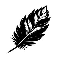 Obraz premium Feather silhouette. Vector black feather