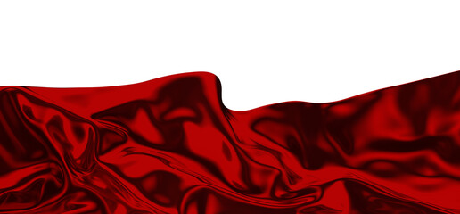 Smooth elegant red cloth on transparent background