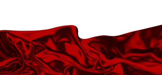 Smooth elegant red cloth on transparent background