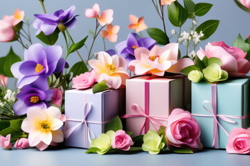 Elegant Gifts and Paper Flowers Display