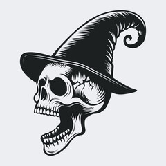 Vector Skull with Hat Vector Illustration