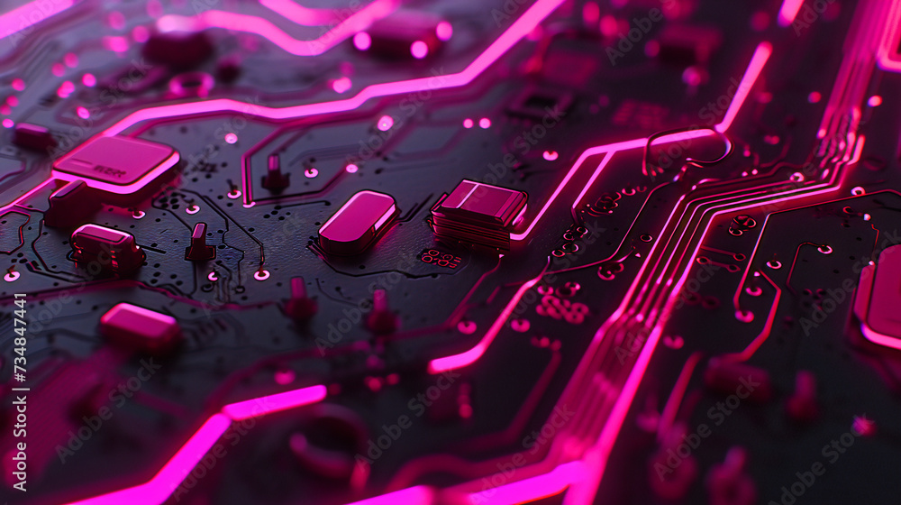 Poster in the intricate dance of technology and electronics, where chips and circuits interlace, the microc